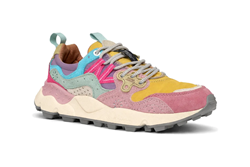 YAMANO 3 WMN Sneakers in suede nylon pink ocher liht pink